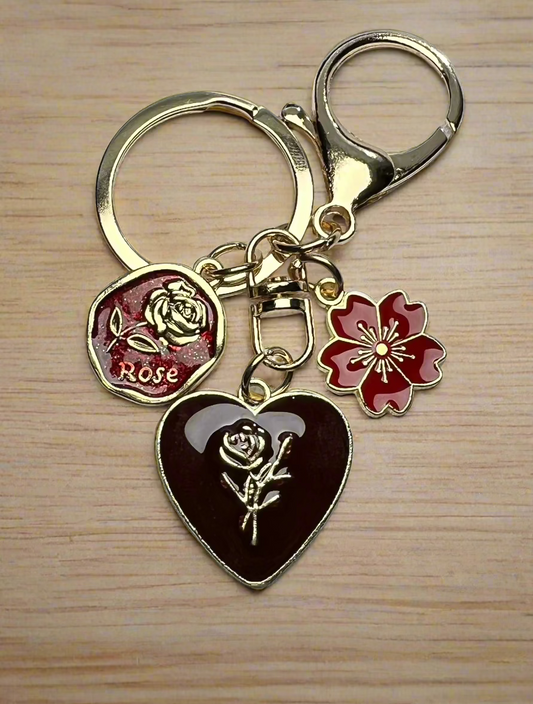 🌹Vintage Rose Charm Keychain