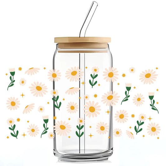 🌼✨ Daisy Breeze Glass Cup