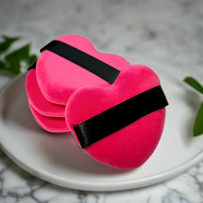 ❤️ Red Heart-Shaped Velvet Makeup Puff