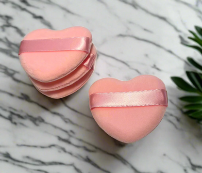💖 Pink Heart-Shaped Velvet Makeup Puff