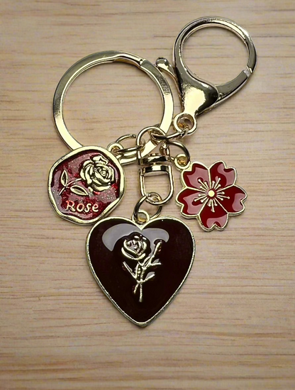 🌹Vintage Rose Charm Keychain