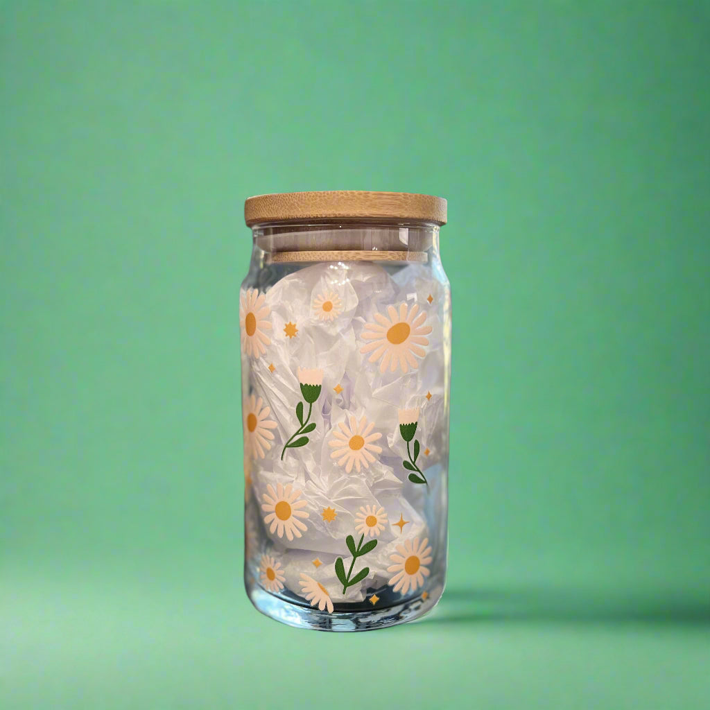 🌼✨ Daisy Breeze Glass Cup