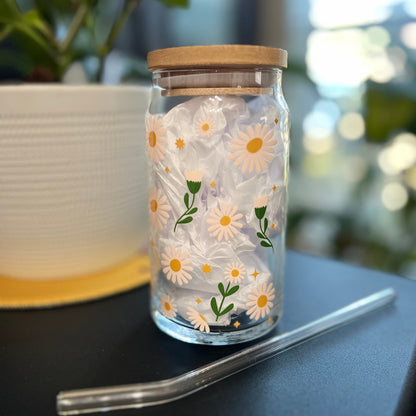 🌼✨ Daisy Breeze Glass Cup