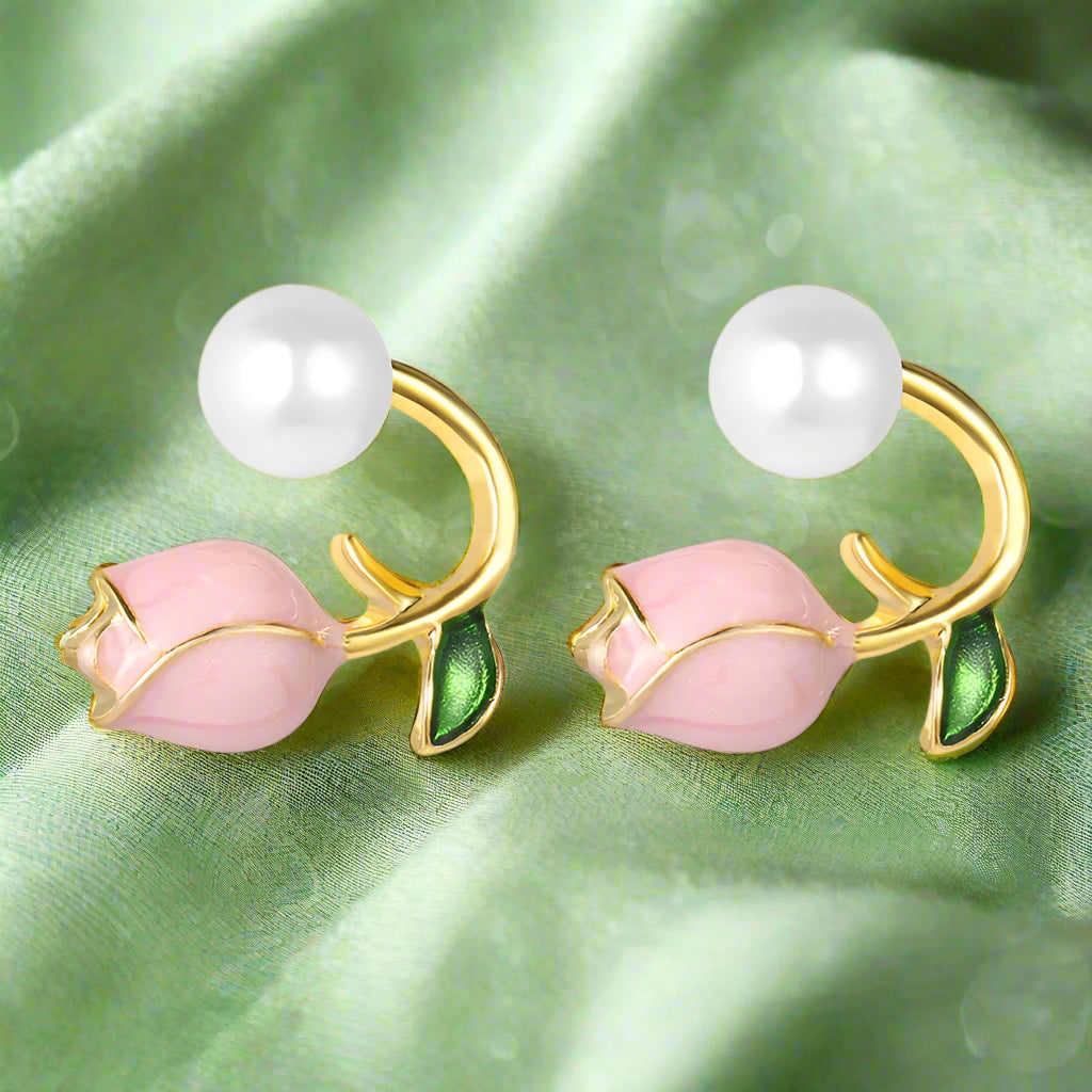 🌷✨ Blush Bloom Tulip Earrings
