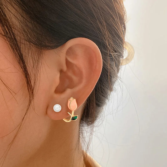 🌷✨ Blush Bloom Tulip Earrings